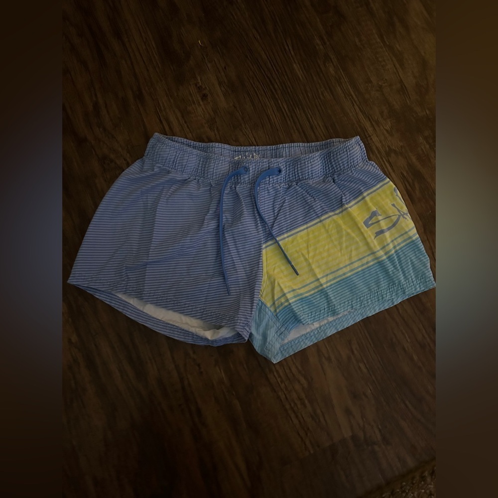 Salt Life Blue and White Swim Shorts. Size medium